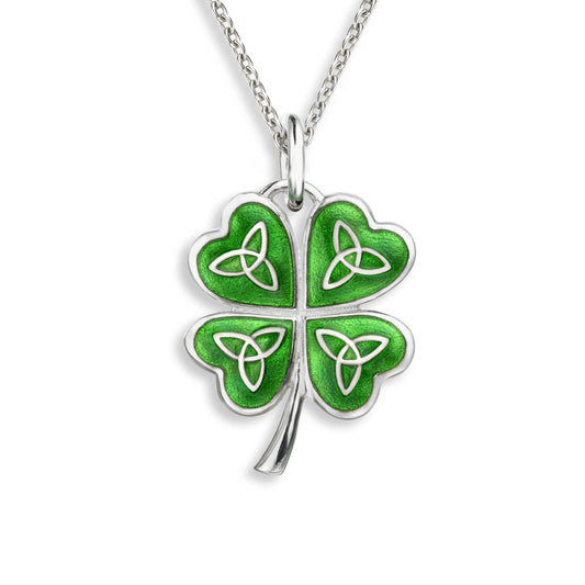 Nicole Barr Green Cloverleaf Celtic Cross Necklace