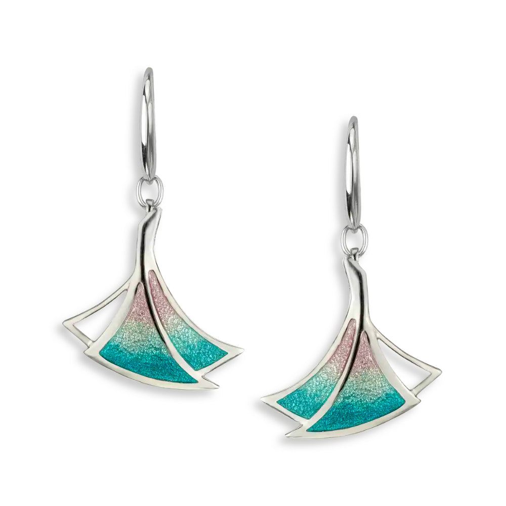 Nicole Barr Turquoise Watercolors Triangle Earrings