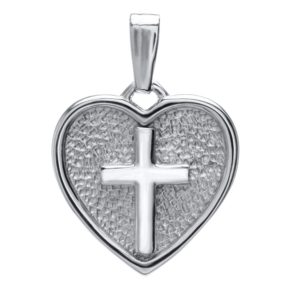 Children's Heart Cross Necklace 15" Chain