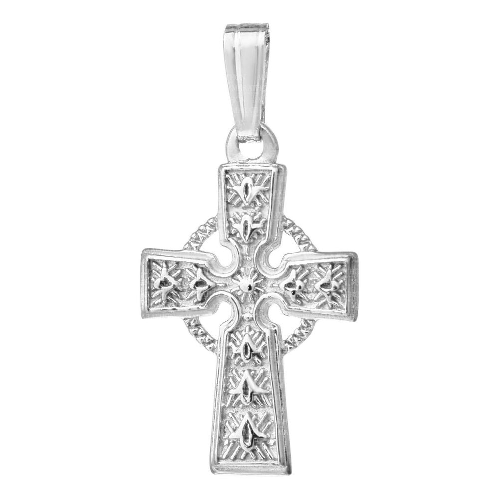 Children's Silver Celtic Cross Pendant Necklace