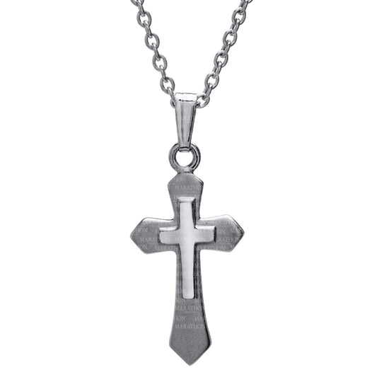 Children's Sterling Silver Cross Pendant Necklace, 15"