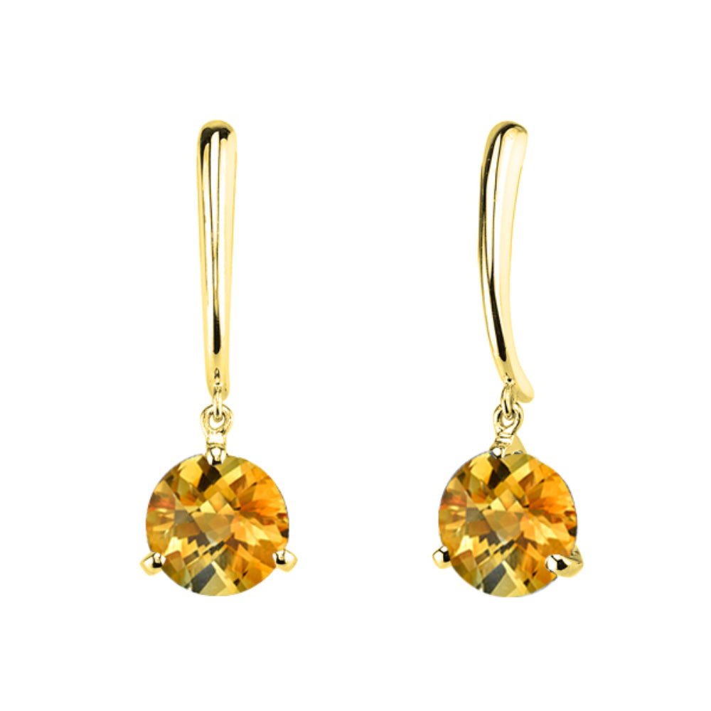 14k Gold Gemstone Dangle Earrings
