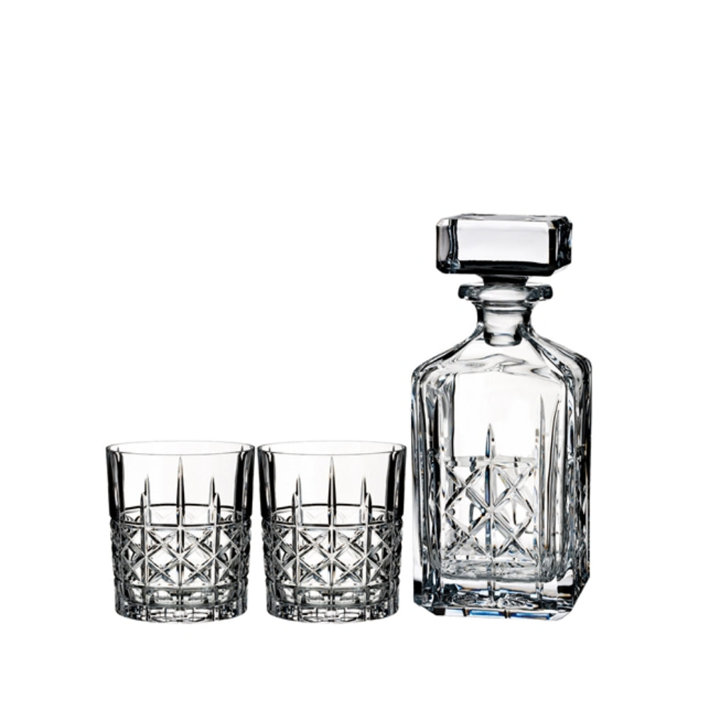 Waterford Marquis Brady Double Old Fashioned Pair with Decanter