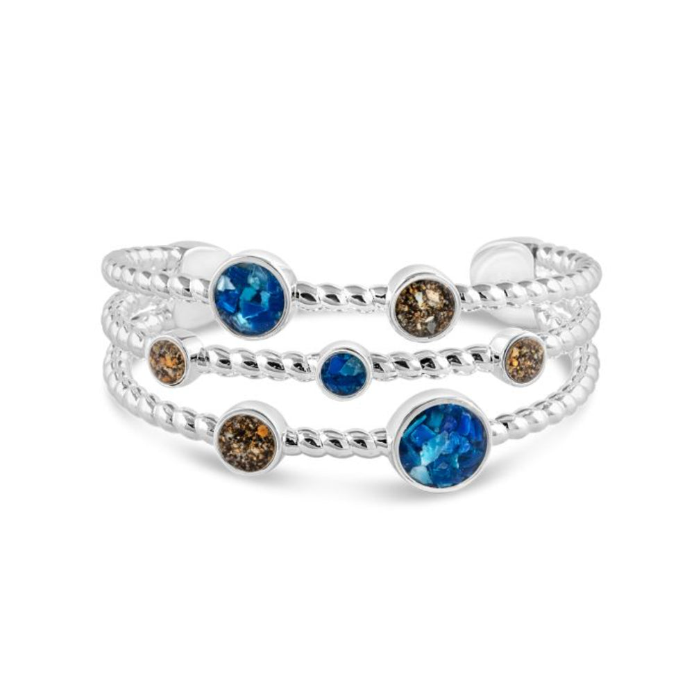 Dune Jewelry x 4ocean Sterling Silver Rope Cuff Bracelet - Bali Blue
