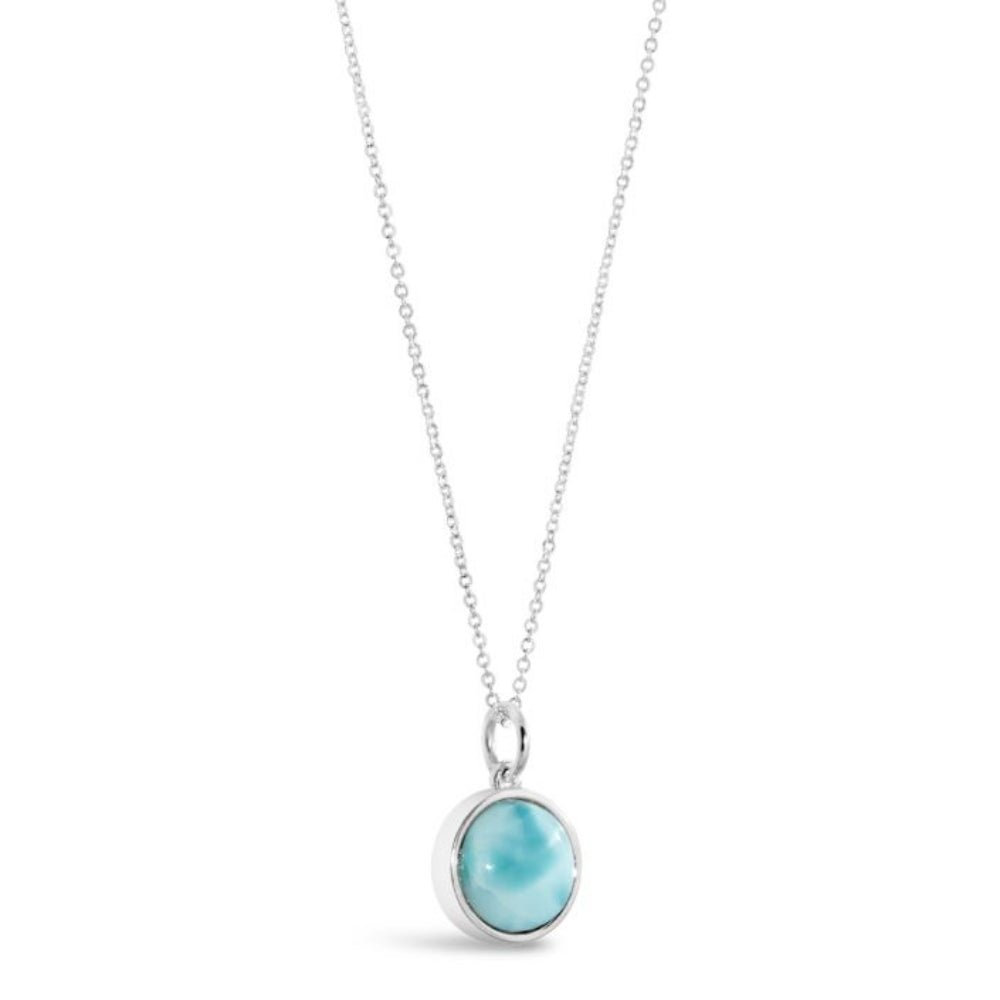 Dune Jewelry Sterling Silver Sandglobe Larimar Necklace