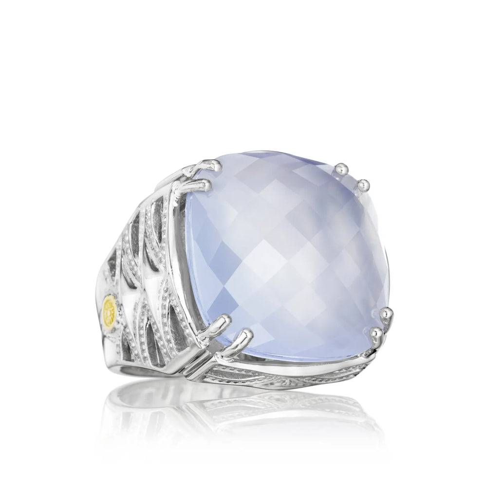 Tacori Bold Woven Crescent Calcedony Cocktail Ring