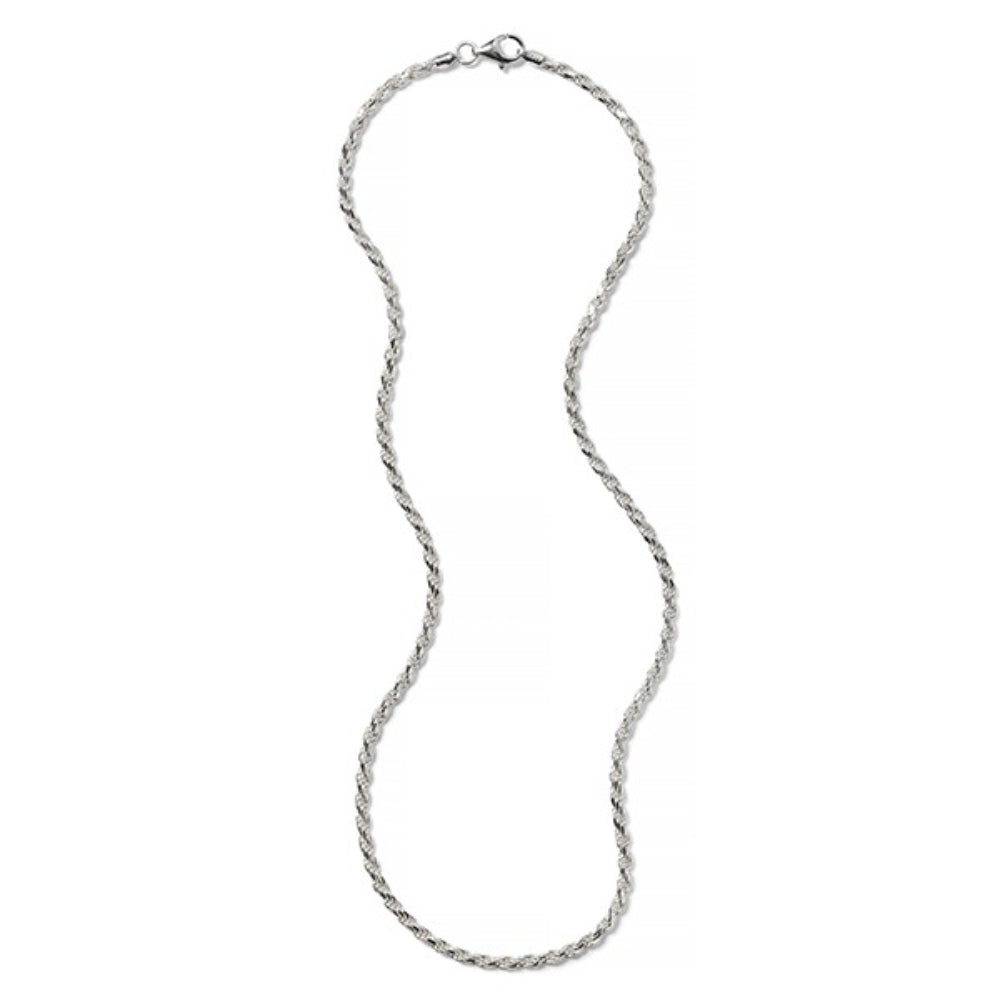 Sterling Silver 2.7mm Diamond-Cut Rope Chain