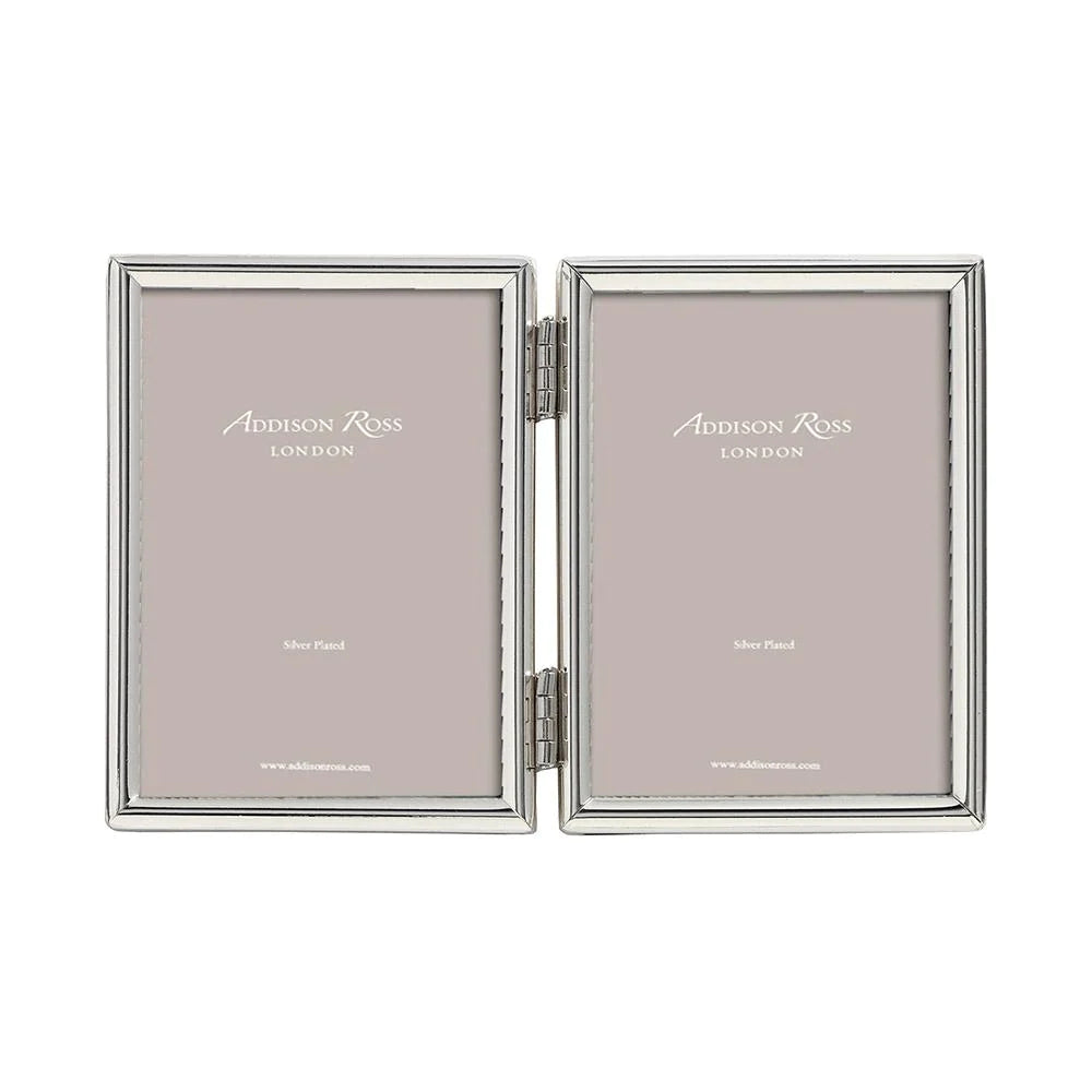 Addison Ross Fine Edged Silver Double Photo Frame