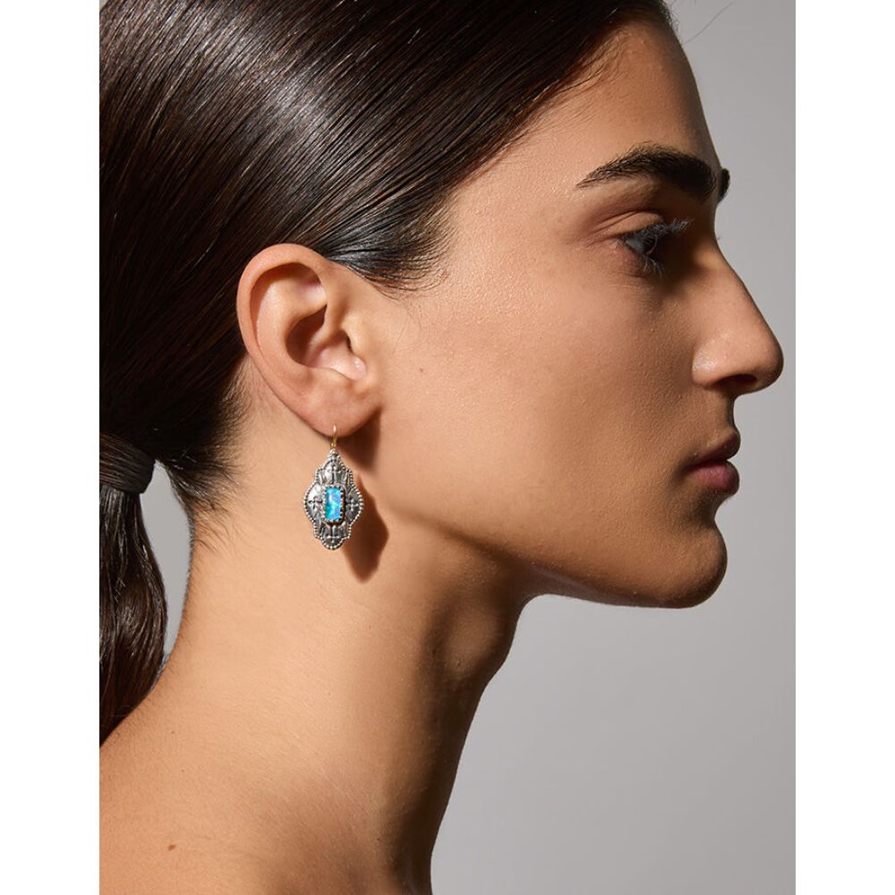 Konstantino Floral Cross Opal Doublet Earrings