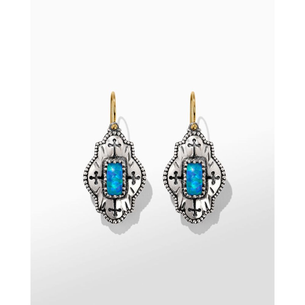 Konstantino Floral Cross Opal Doublet Earrings
