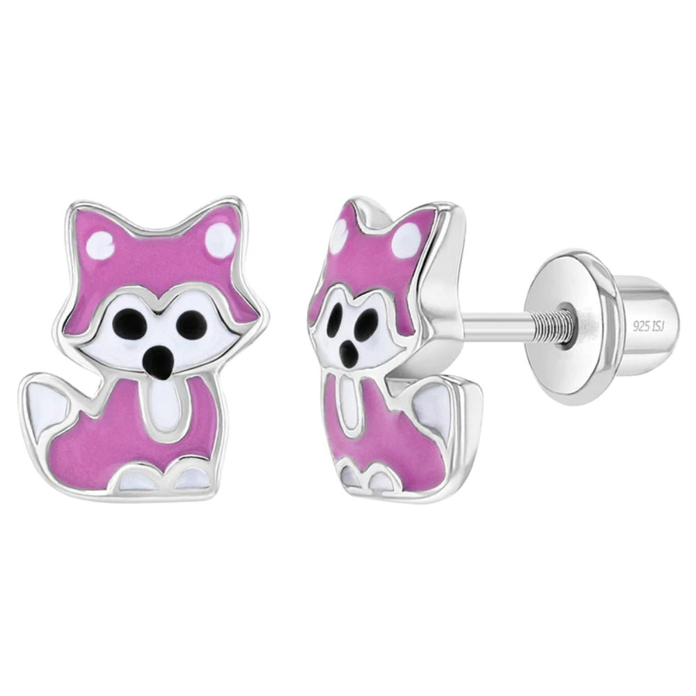 Children's Sterling Silver Fox Earrings