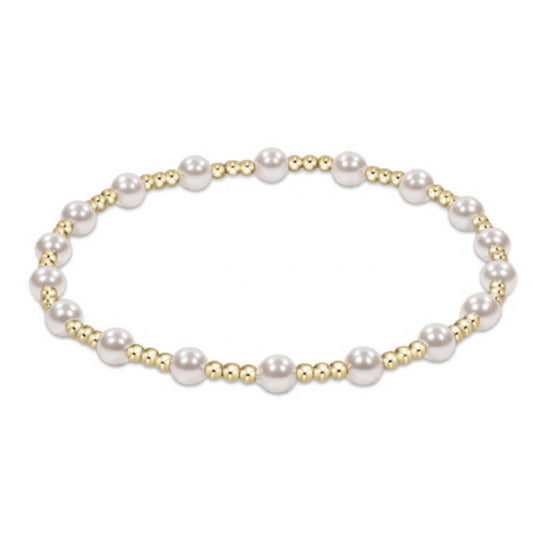 enewton 6.25" Sincerity Pattern 4mm Bead Bracelet - Pearl
