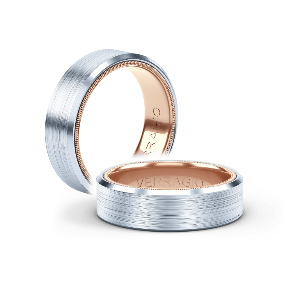 Verragio Men's 14k 7mm Two-Tone Matte Finish Wedding Band