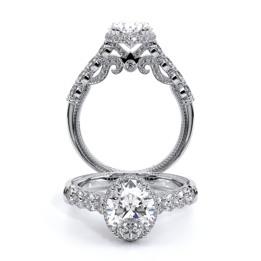 Verragio Insignia 18k Oval Engagement Ring with Stardust Halo