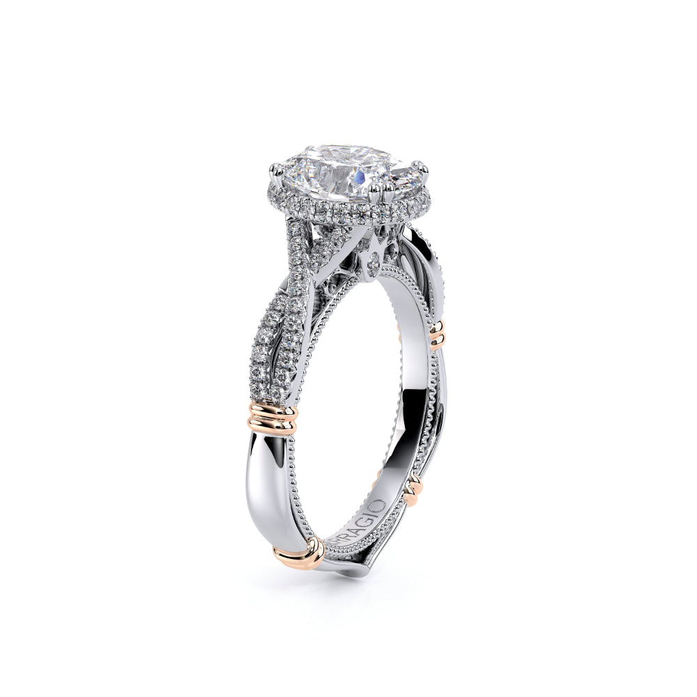 Verragio Parisian 14k Engagement Ring with Oval Stardust Halo