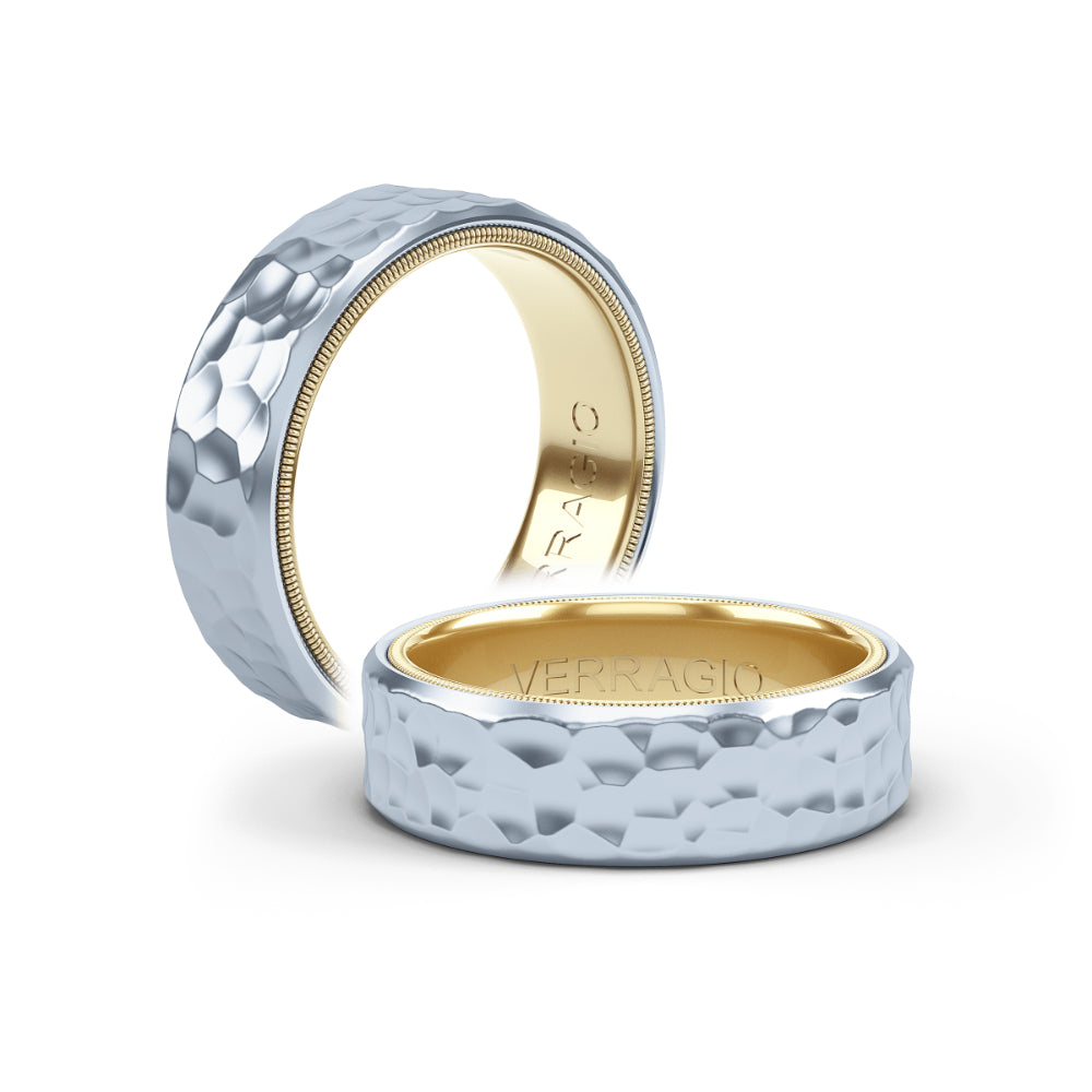 Verragio Men's 14WY 7mm Hammered Wedding Band