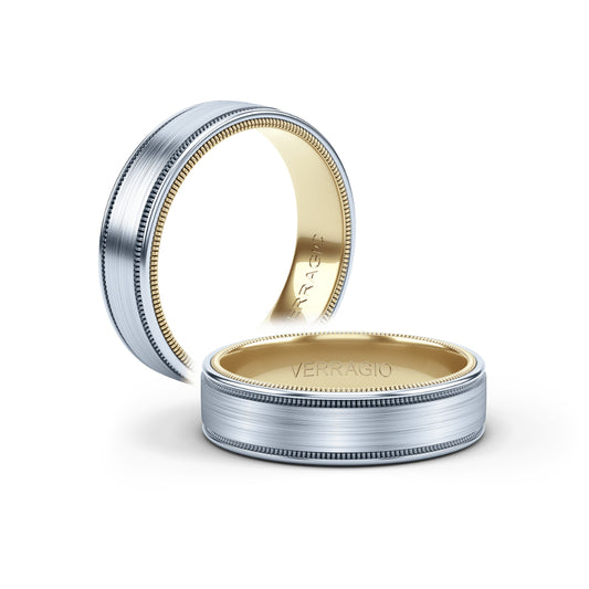 Verragio Men's 14k 7mm Band Matte Finish Beaded Edges