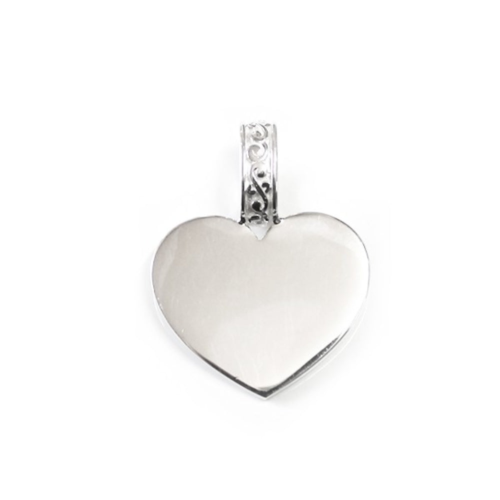 Sterling Silver Engravable Heart Pendant Necklace