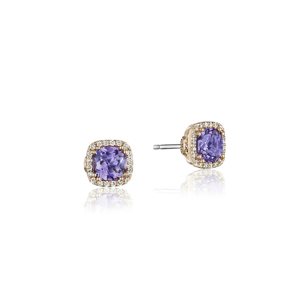 Tacori Petite Pave Frame Gemstone Earrings