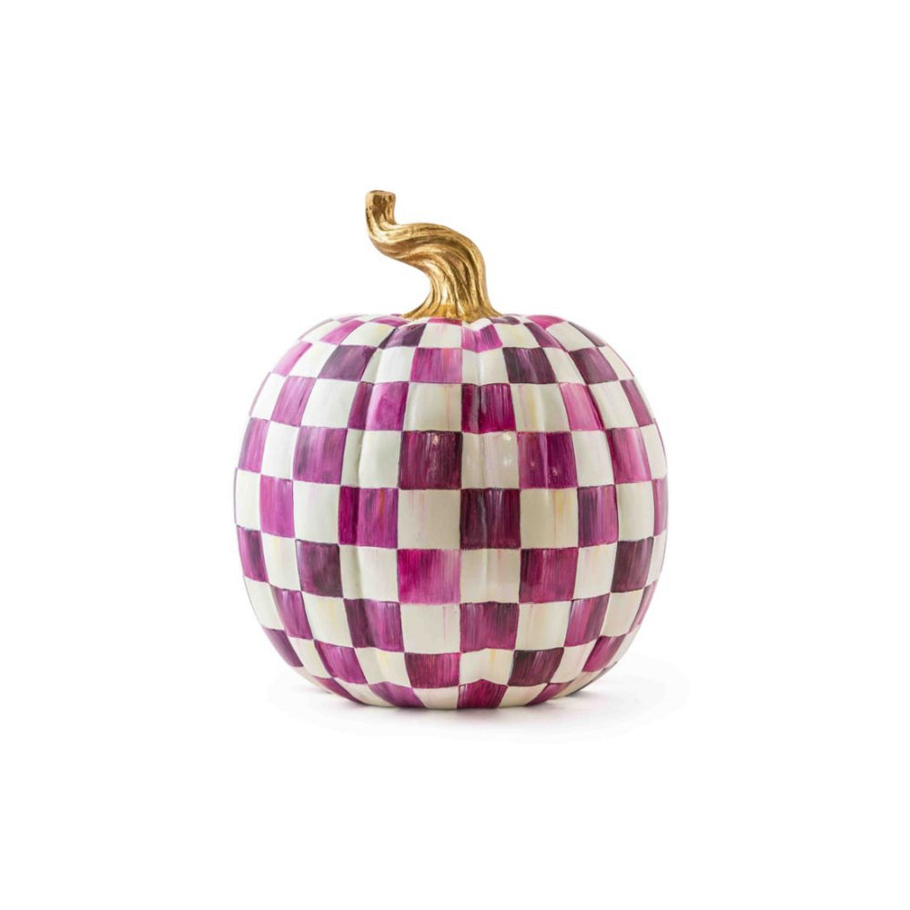 MacKenzie-Childs Plum Check Pumpkin - Large