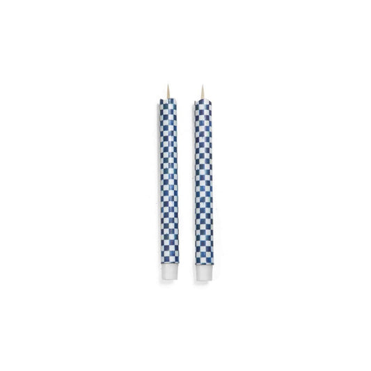 MacKenzie-Childs Royal Check Flicker Taper Candles - Set of 2