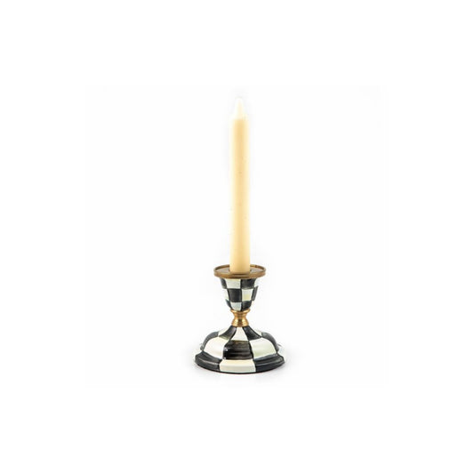 MacKenzie-Childs Courtly Check Enamel Candlestick - Short